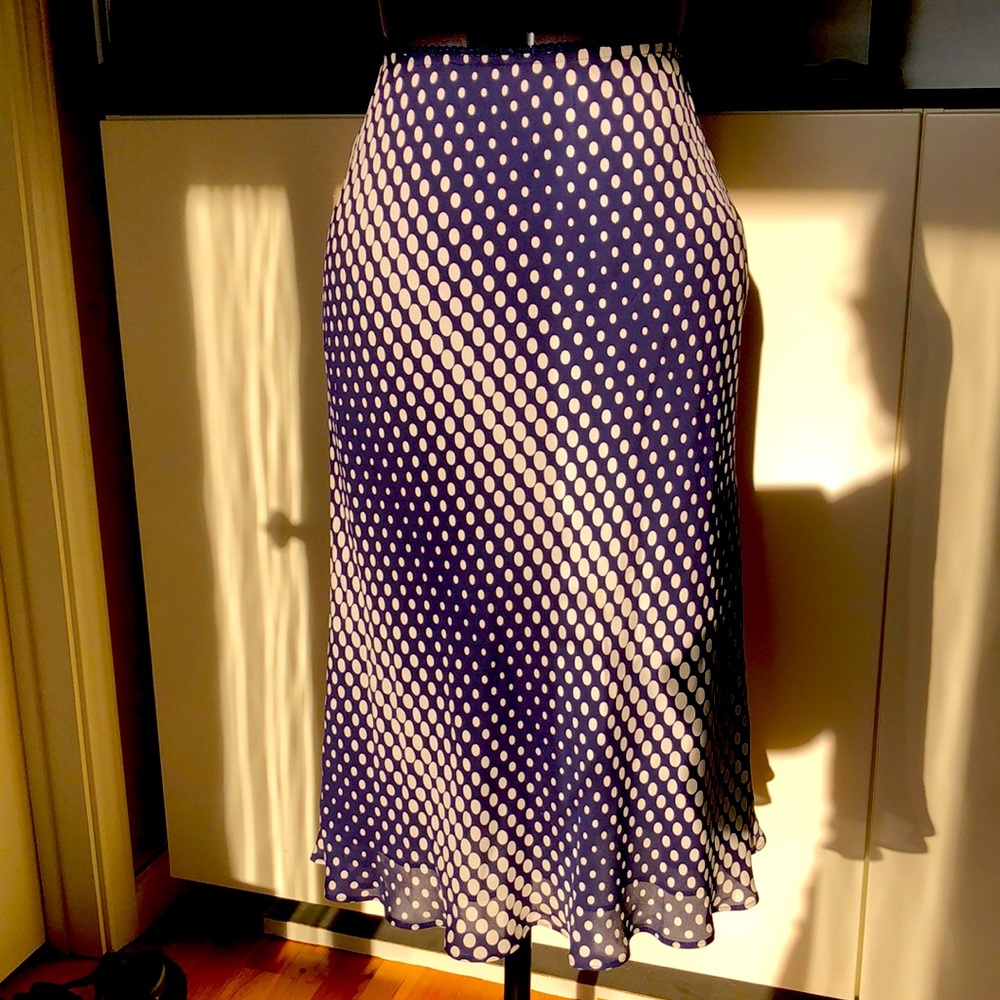Silk Skirt Alfani navy blue/white